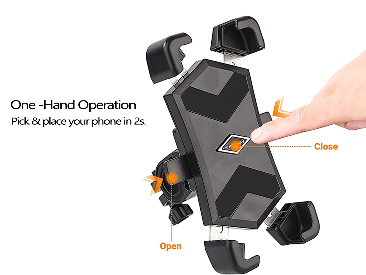 Support de téléphone rotatif à 360 ° à verrouillage automatique et à dégagement rapide pour téléphone portable de 4,5 à 7,2 pouces